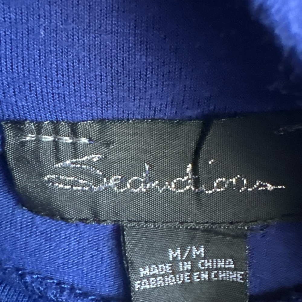 SEDUCTIONS Cobalt Blue Mock Neck Ruched Top Sz M - Picture 5 of 5